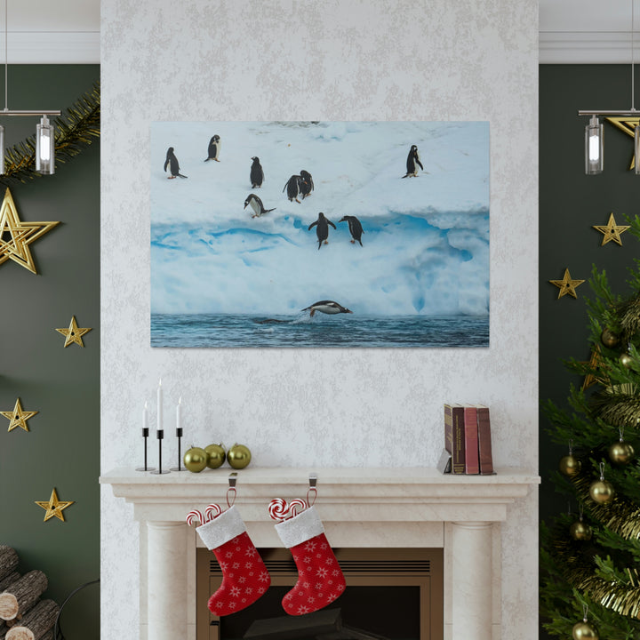 Porpoising Penguin - Canvas