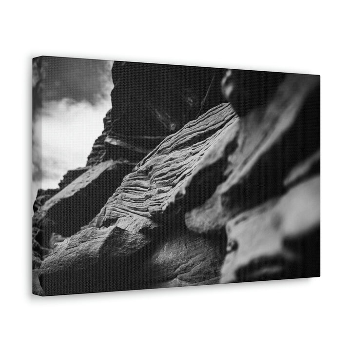 Layers of Rock in Black and White - Canvas