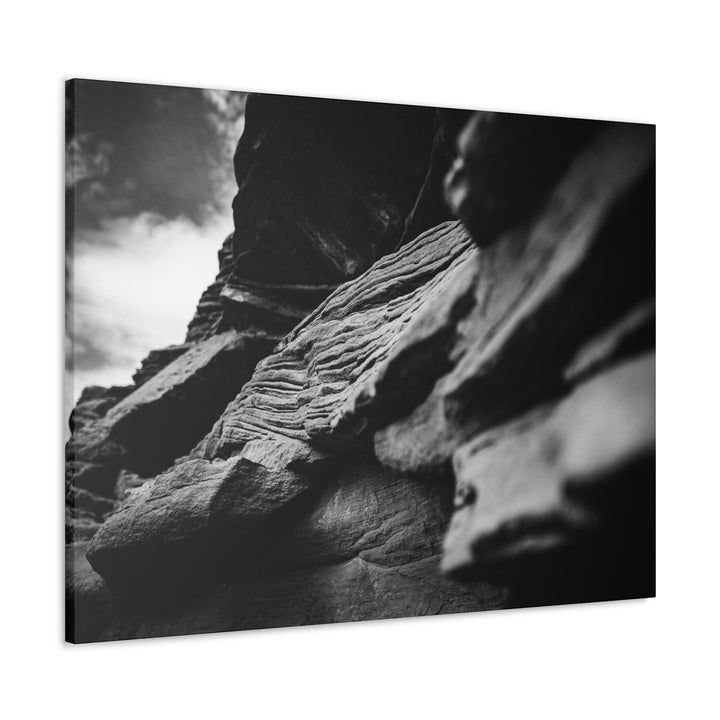 Layers of Rock in Black and White - Canvas