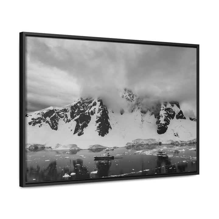 Peaceful Anchoring in Black and White - Canvas with Frame