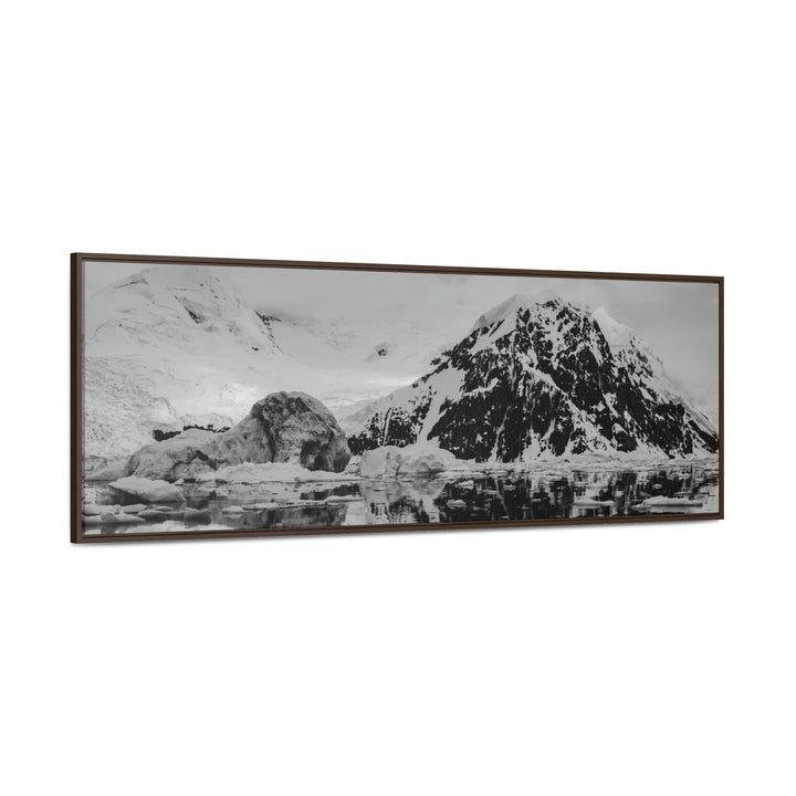 Reflected Calm in Black and White - Canvas with Frame