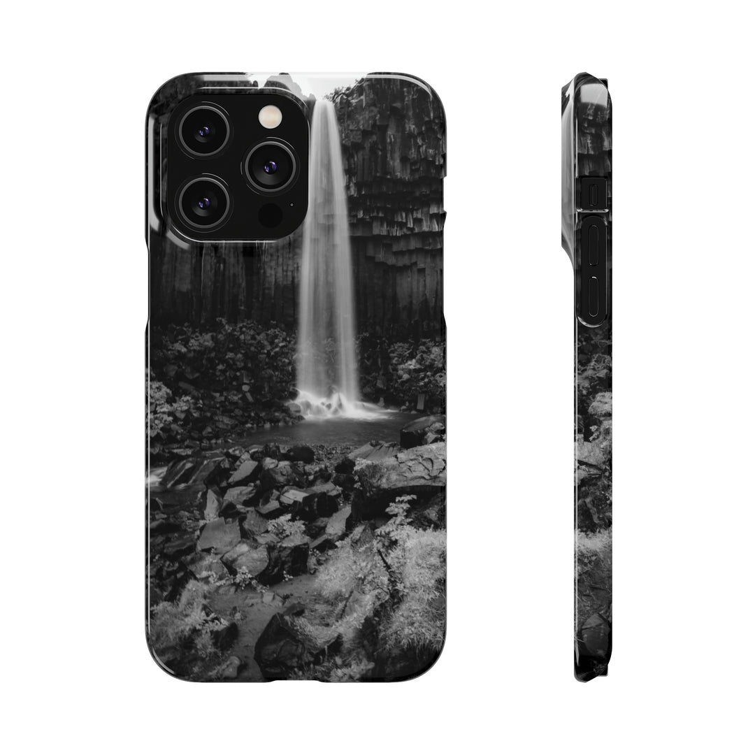 Svartifoss in Black and White - Phone Case