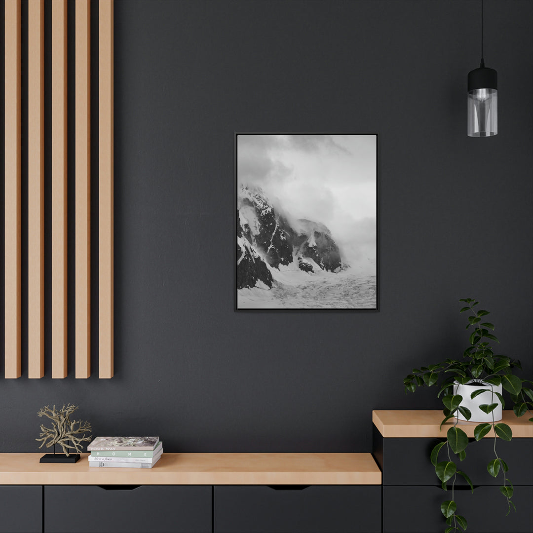 The Mist Descends in Black and White - Canvas with Frame