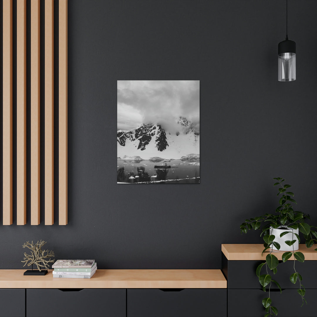 Peaceful Anchoring in Black and White - Canvas