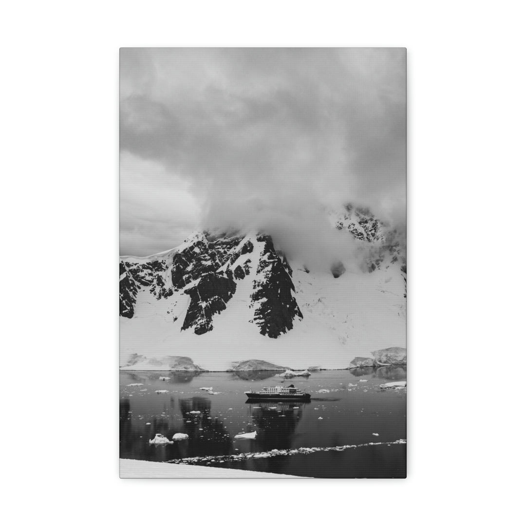 Peaceful Anchoring in Black and White - Canvas