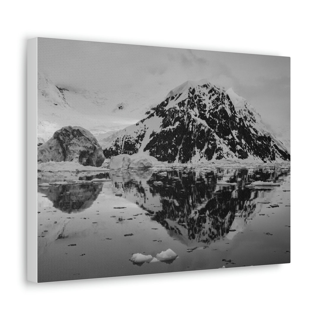 Reflected Calm in Black and White - Canvas