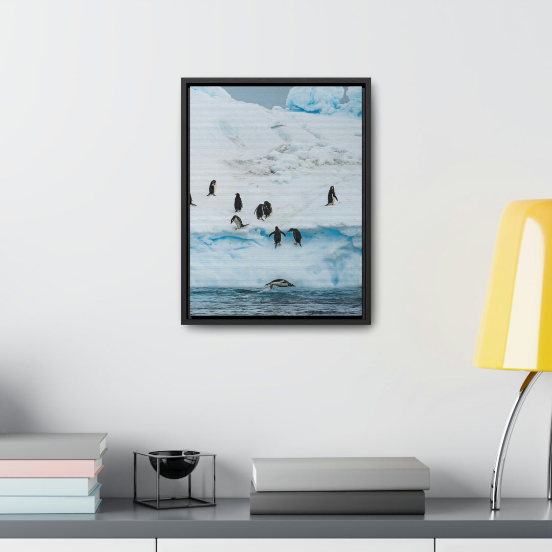 Porpoising Penguin - Canvas with Frame