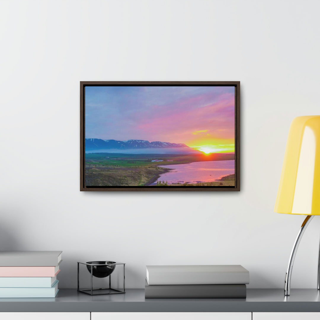 Sunset Over the Fjord Part 2 - Canvas with Frame