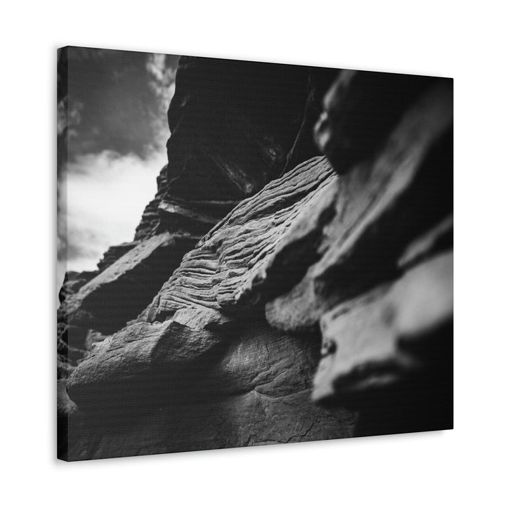 Layers of Rock in Black and White - Canvas