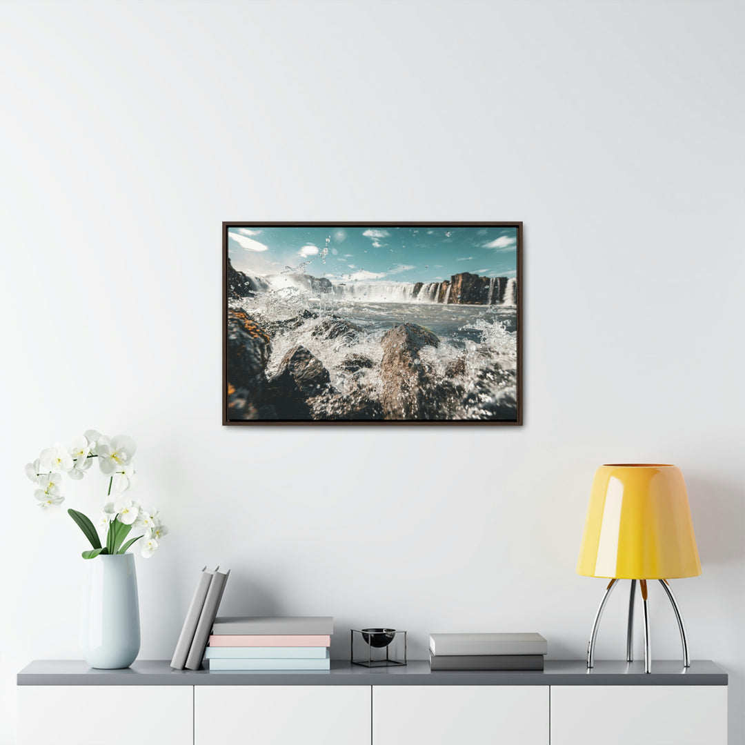 Goðafoss Splash - Canvas with Frame