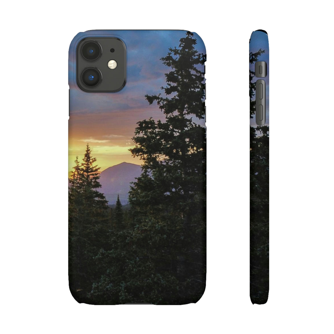 Rainy Sunset Through the Trees - Phone Case