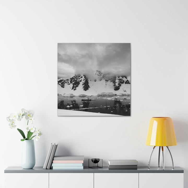 Peaceful Anchoring in Black and White - Canvas