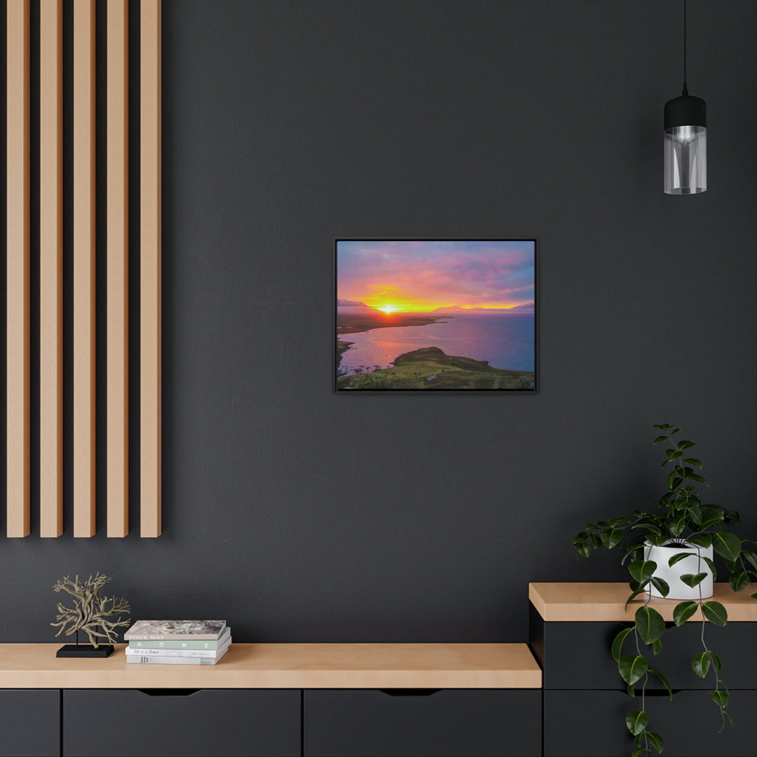 Sunset Over the Fjord Part 1 - Canvas with Frame