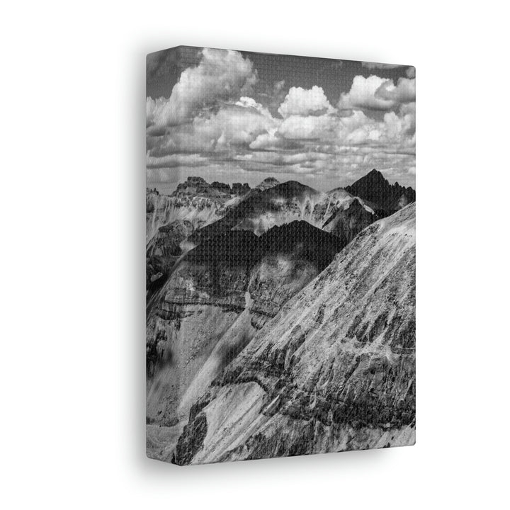 Imogene Pass From the Air in Black and White - Canvas