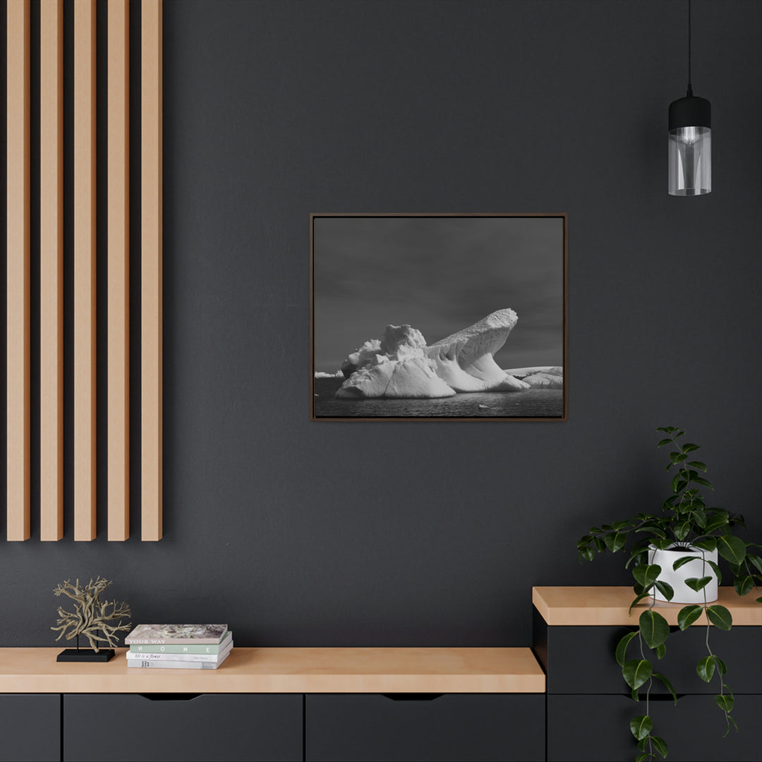 The Angles of an Iceberg in Black and White - Canvas with Frame