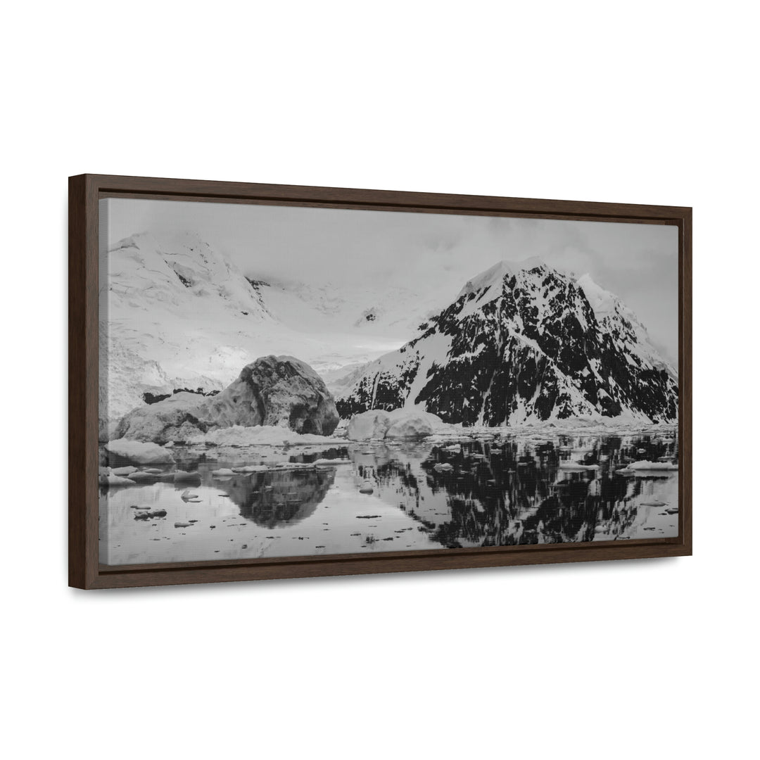 Reflected Calm in Black and White - Canvas with Frame