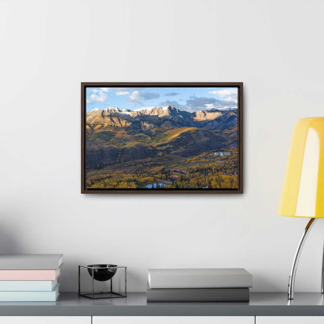 Glowing Mountainside - Canvas with Frame