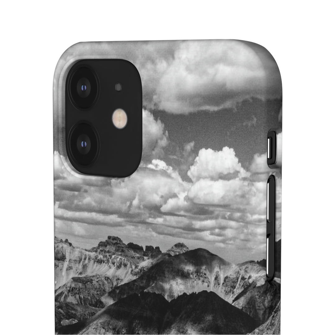 Imogene Pass From the Air in Black and White - Phone Case