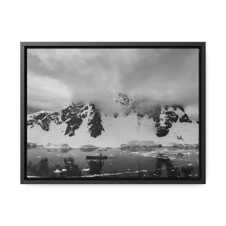 Peaceful Anchoring in Black and White - Canvas with Frame