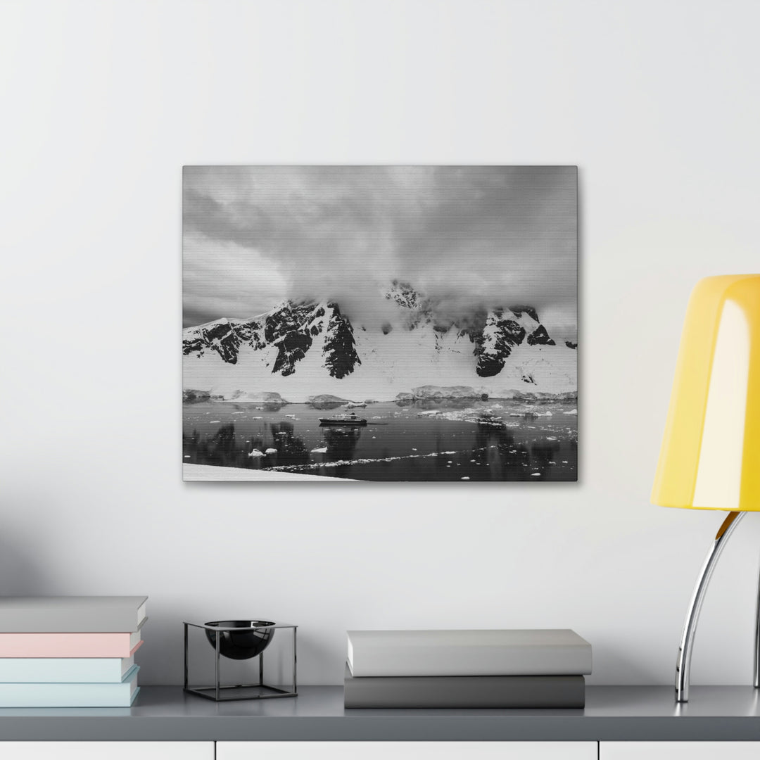 Peaceful Anchoring in Black and White - Canvas