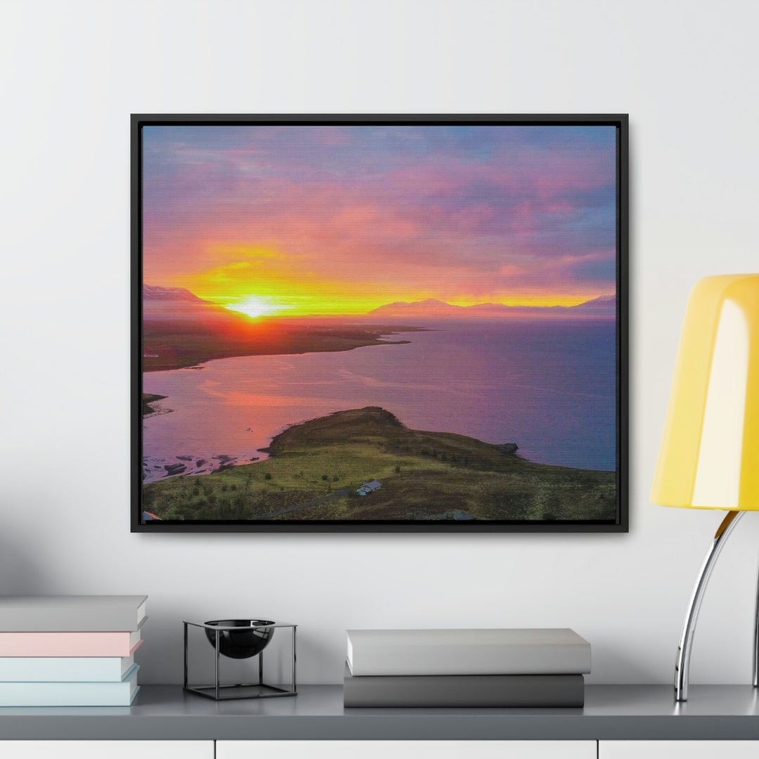 Sunset Over the Fjord Part 1 - Canvas with Frame