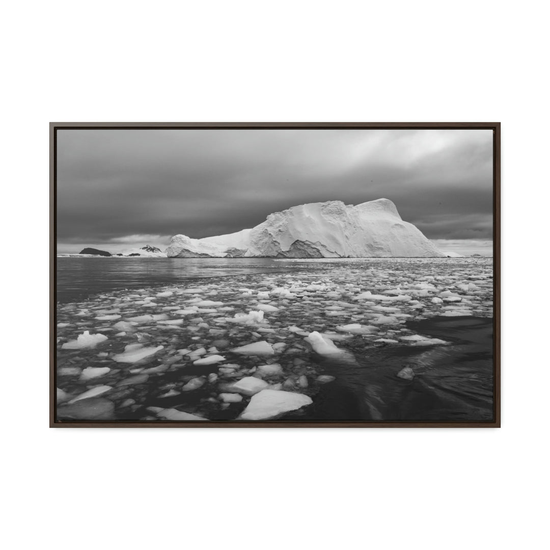 Lane of Ice In Black and White - Canvas with Frame