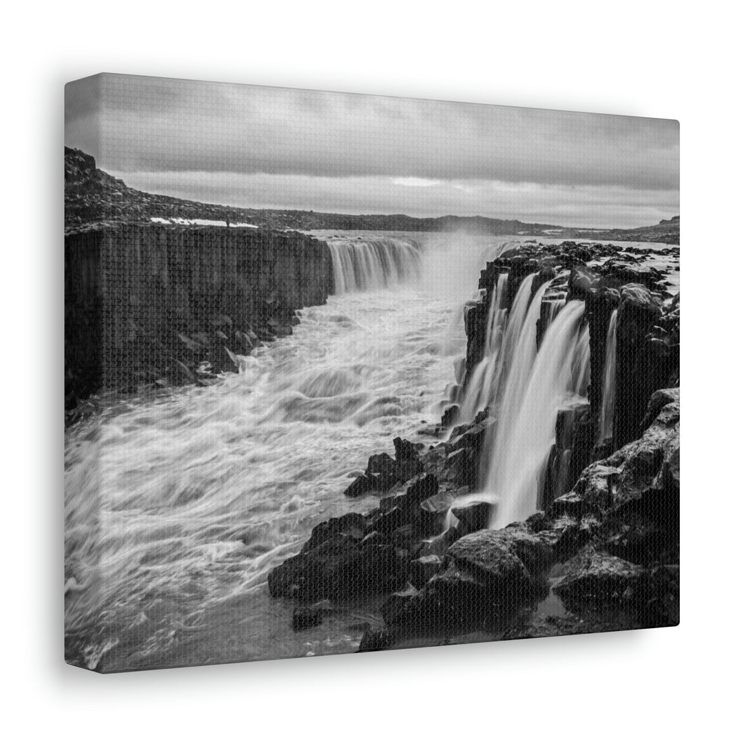 Selfoss in Black and White - Canvas