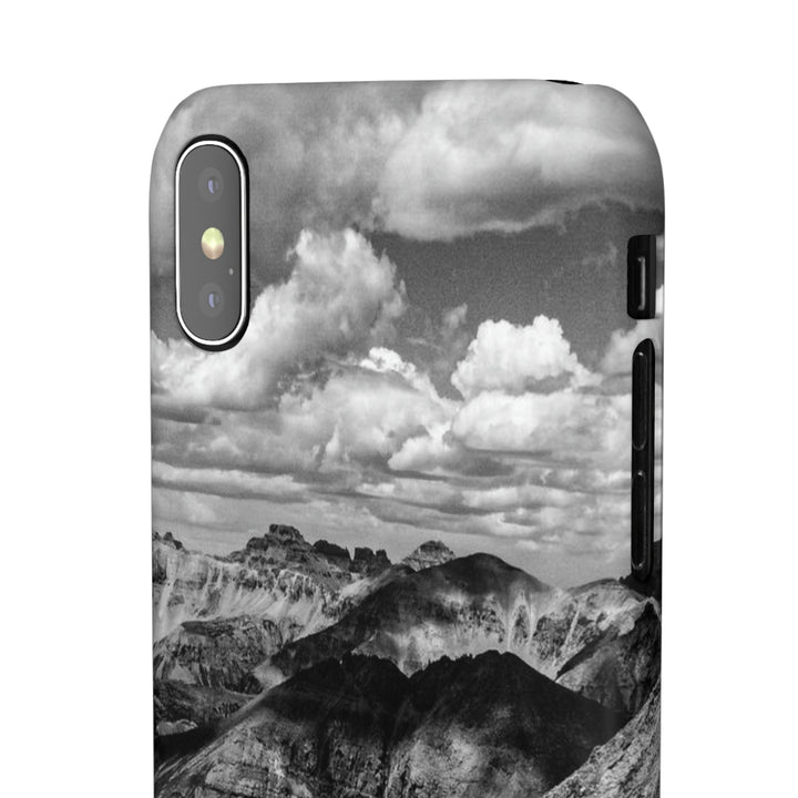 Imogene Pass From the Air in Black and White - Phone Case