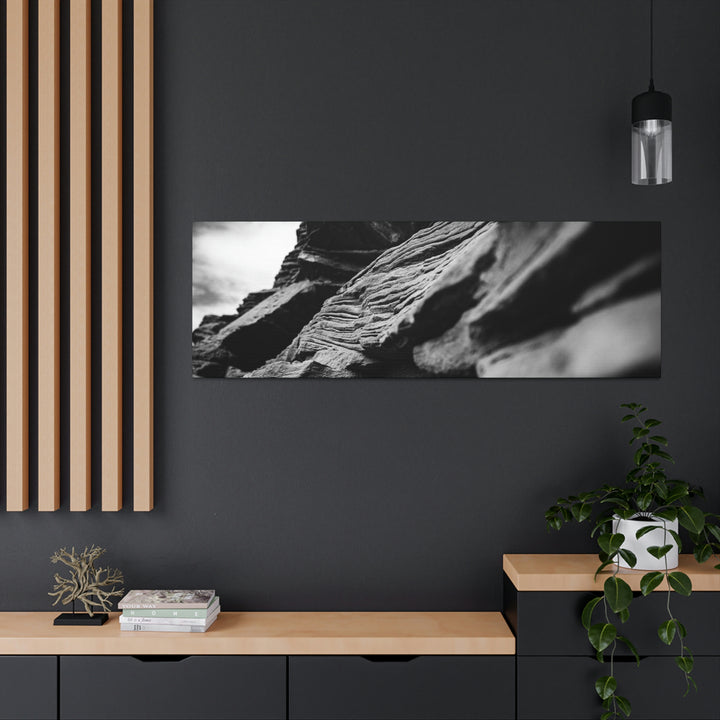 Layers of Rock in Black and White - Canvas