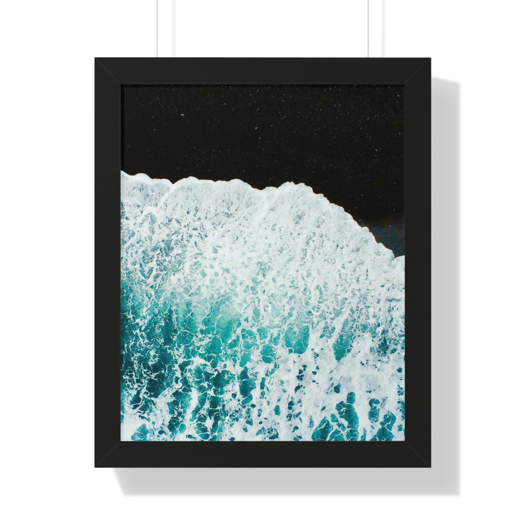 A Wave on Volcanic Sand - Framed Print