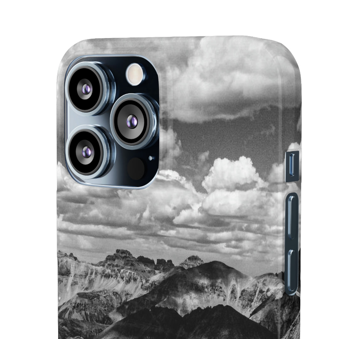 Imogene Pass From the Air in Black and White - Phone Case