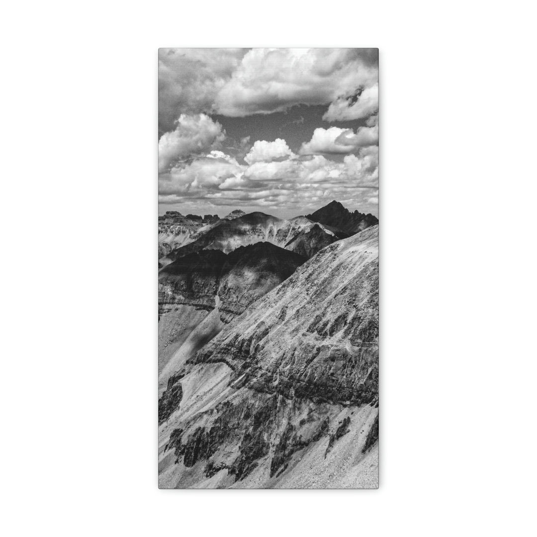 Imogene Pass From the Air in Black and White - Canvas