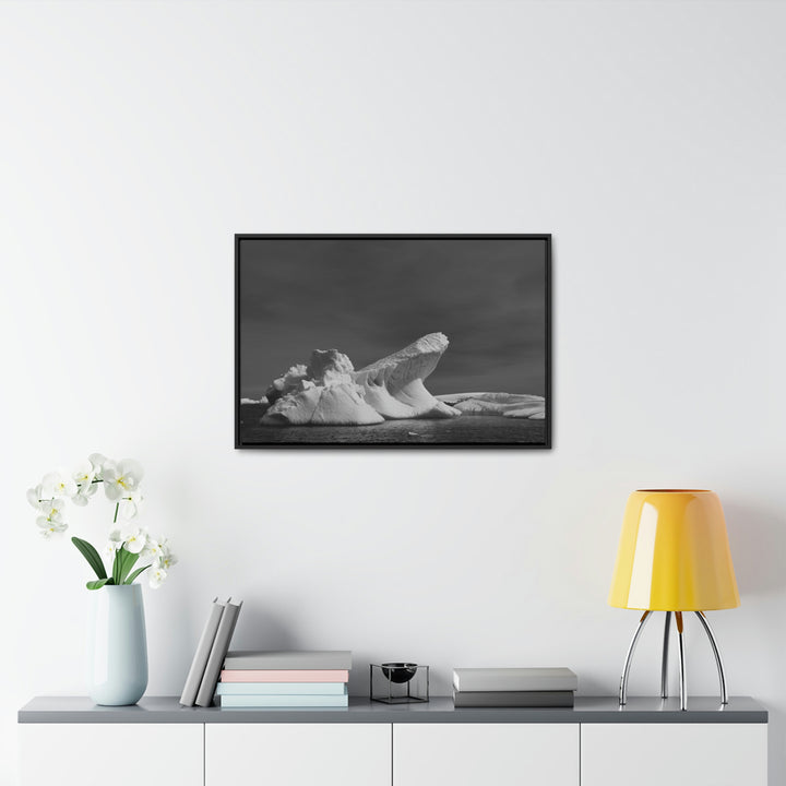 The Angles of an Iceberg in Black and White - Canvas with Frame