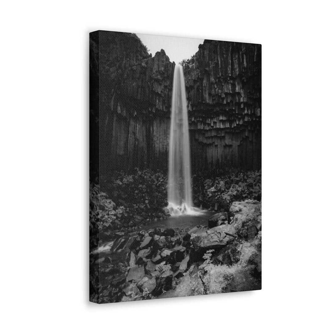 Svartifoss in Black and White - Canvas