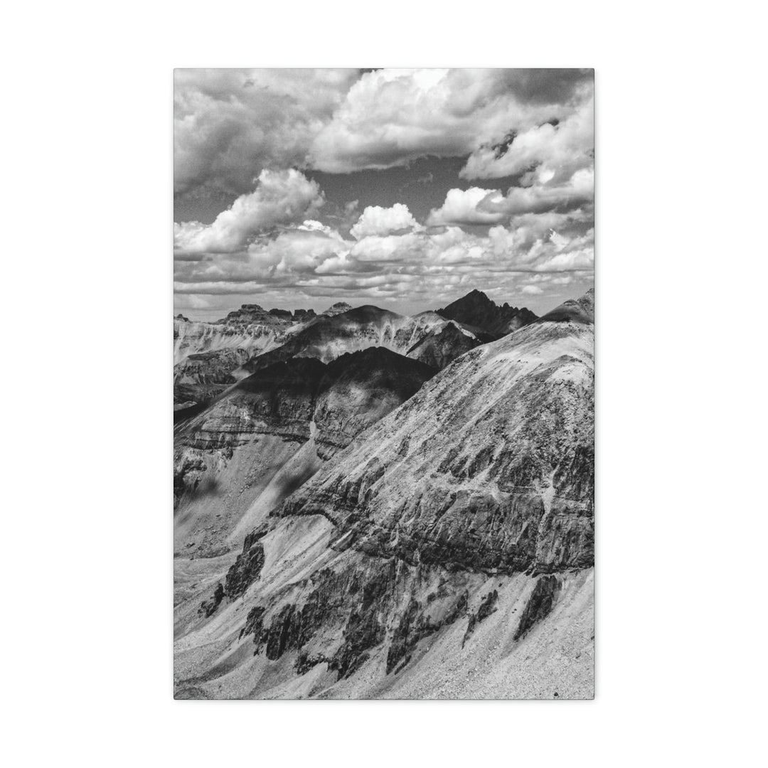 Imogene Pass From the Air in Black and White - Canvas