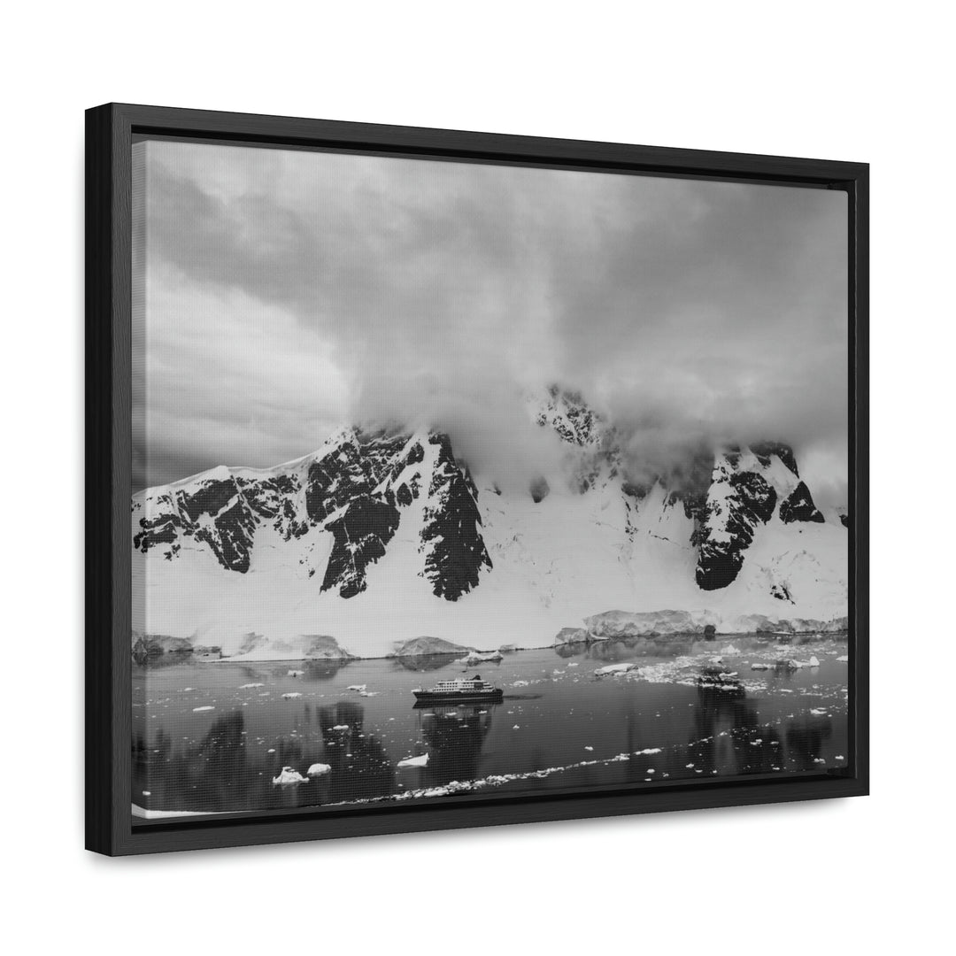 Peaceful Anchoring in Black and White - Canvas with Frame