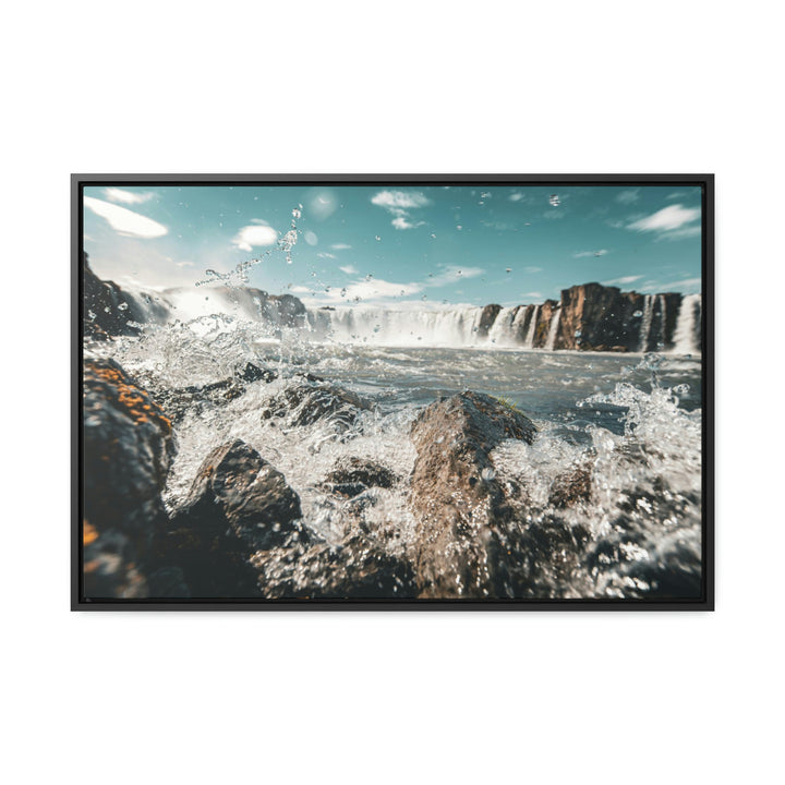 Goðafoss Splash - Canvas with Frame