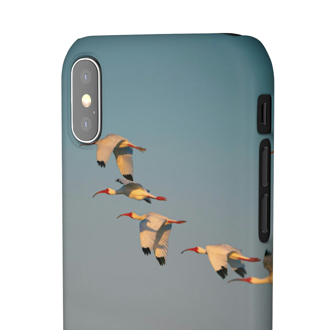 White Ibis in Flight - Phone Case