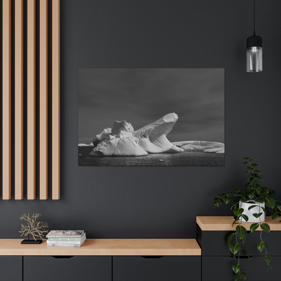 The Angles of an Iceberg in Black and White - Canvas