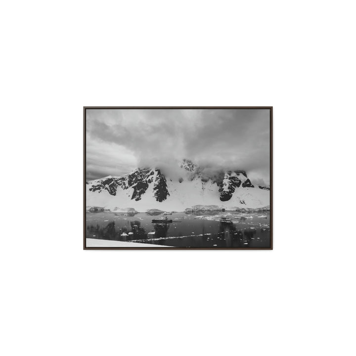 Peaceful Anchoring in Black and White - Canvas with Frame