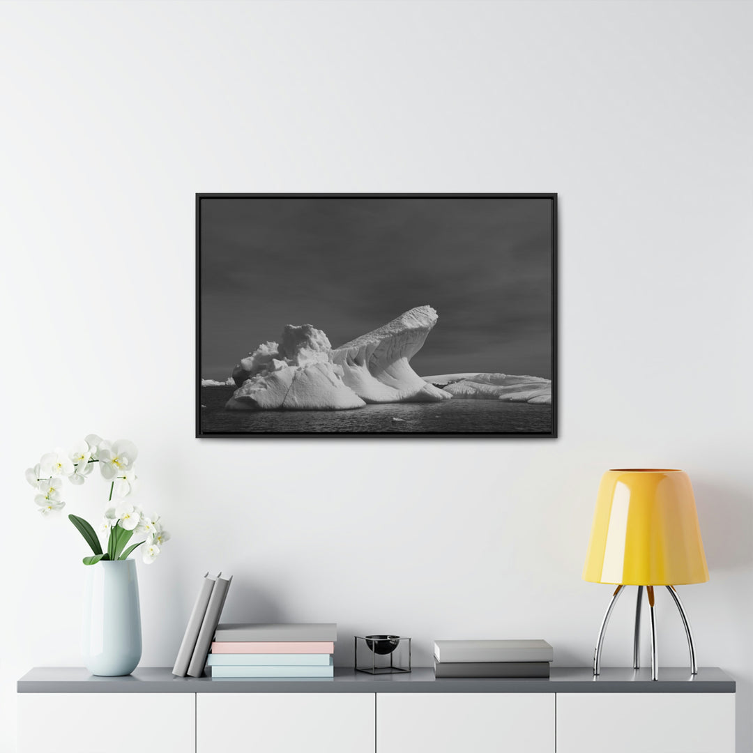 The Angles of an Iceberg in Black and White - Canvas with Frame