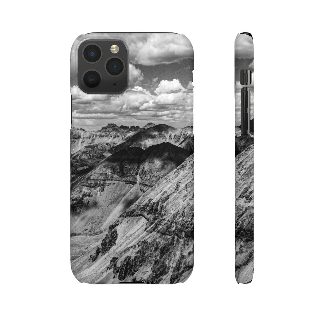 Imogene Pass From the Air in Black and White - Phone Case