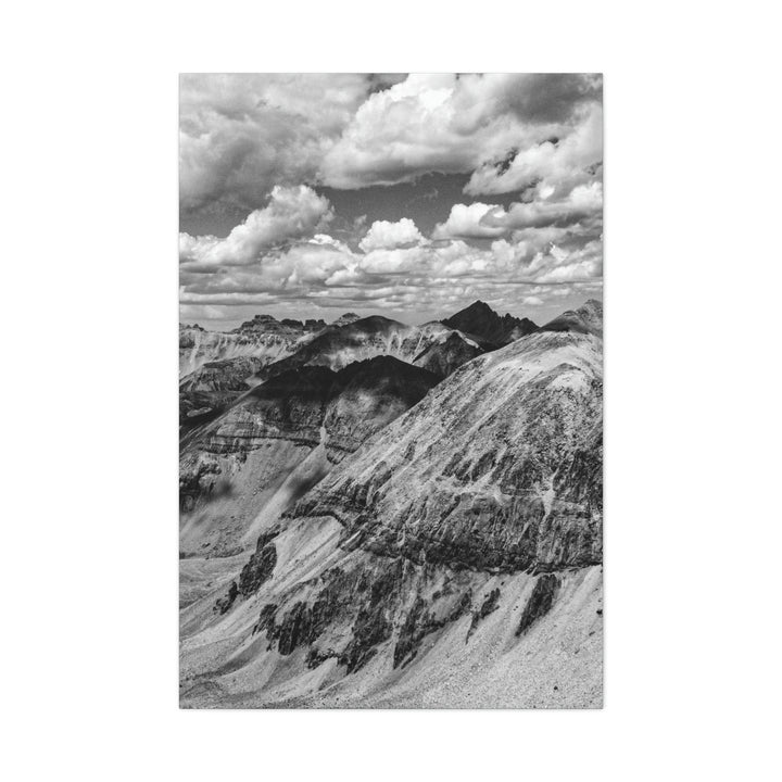 Imogene Pass From the Air in Black and White - Canvas