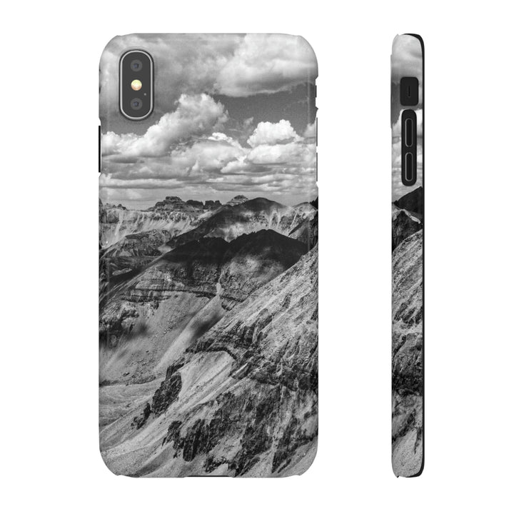 Imogene Pass From the Air in Black and White - Phone Case