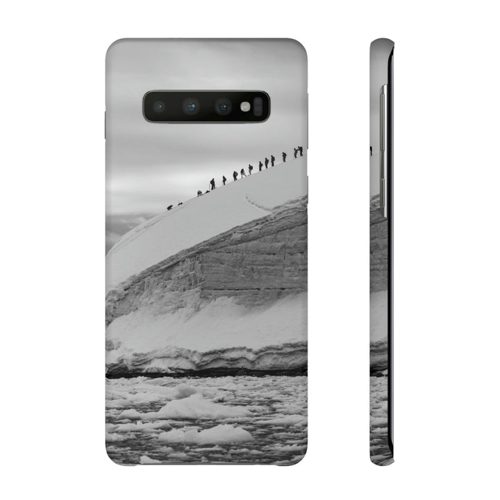 Preparing for the Climb in Black and White - Phone Case