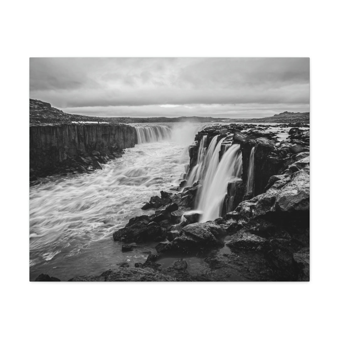 Selfoss in Black and White - Canvas