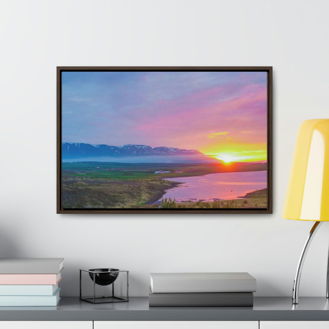 Sunset Over the Fjord Part 2 - Canvas with Frame