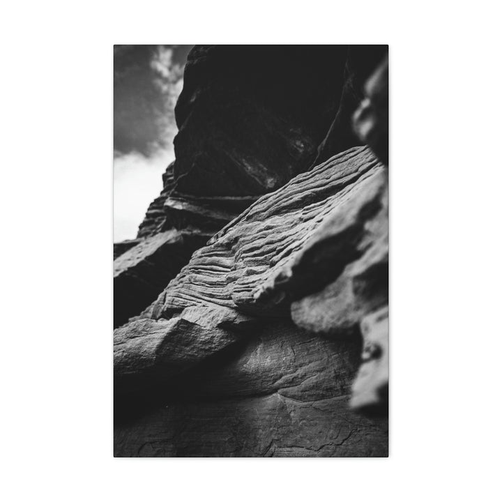 Layers of Rock in Black and White - Canvas