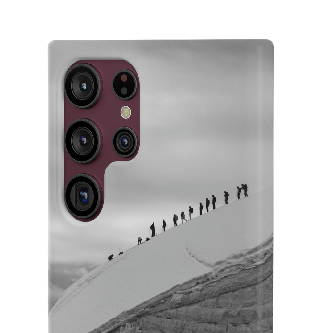 Preparing for the Climb in Black and White - Phone Case