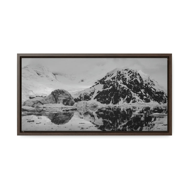 Reflected Calm in Black and White - Canvas with Frame